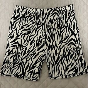 Zebra Print Biker Shorts